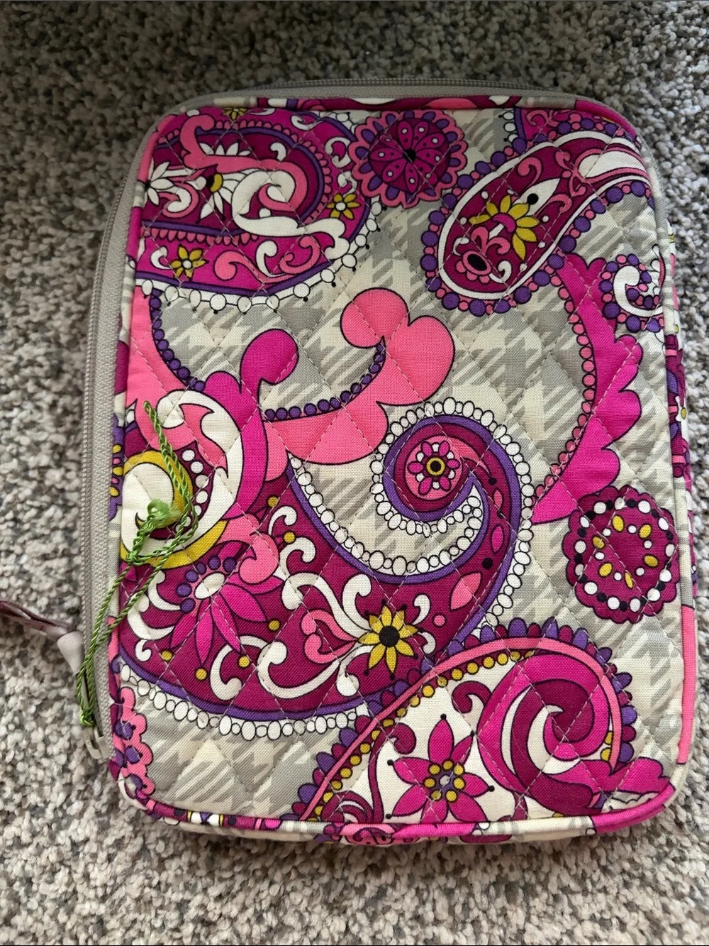 Vera Bradley Magenta Quilted Tablet Sleeve with Paisley Pocket